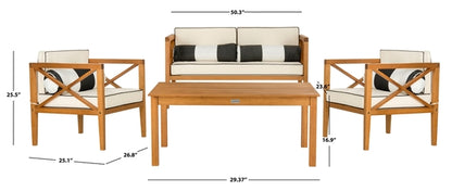 Nunzio 4 Piece Outdoor Set With Accent Pillows