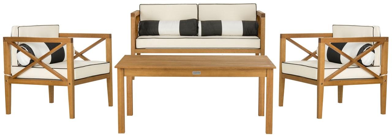 Nunzio 4 Piece Outdoor Set With Accent Pillows