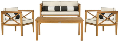 Nunzio 4 Piece Outdoor Set With Accent Pillows