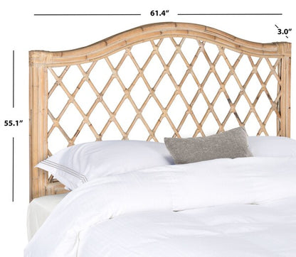 Gabrielle White Washed Wicker Headboard