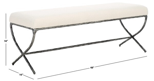 Janeen Boucle And Metal Bench
