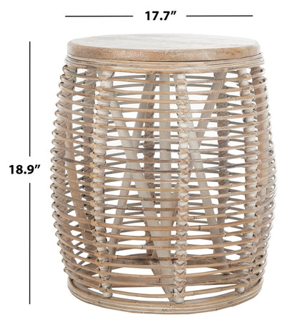 Maui Rattan Drum Stool Table