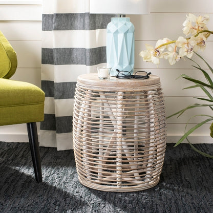Maui Rattan Drum Stool Table